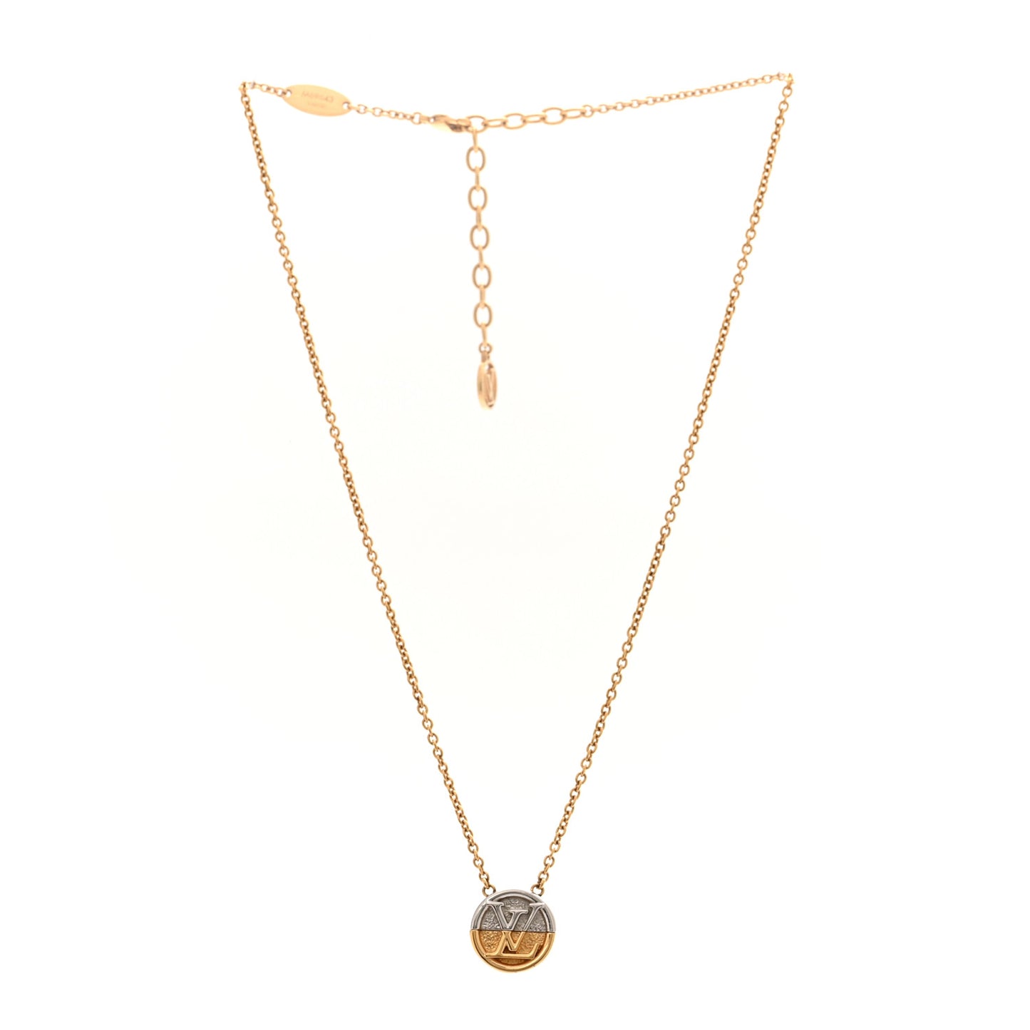 Metal L to V Necklace Gold Silver