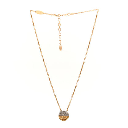Louis Vuitton Metal L to V Necklace Gold Silver 3 of 8