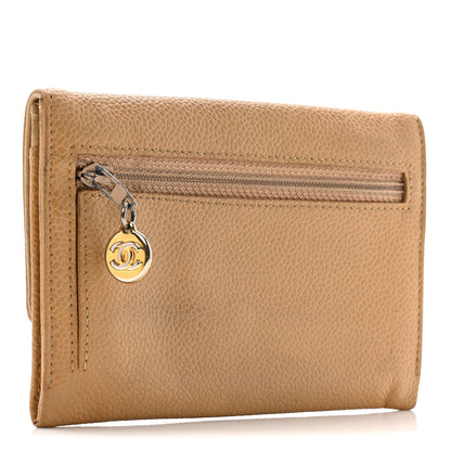 Chanel Caviar Timeless CC Compact Flap Wallet Beige 3 of 12