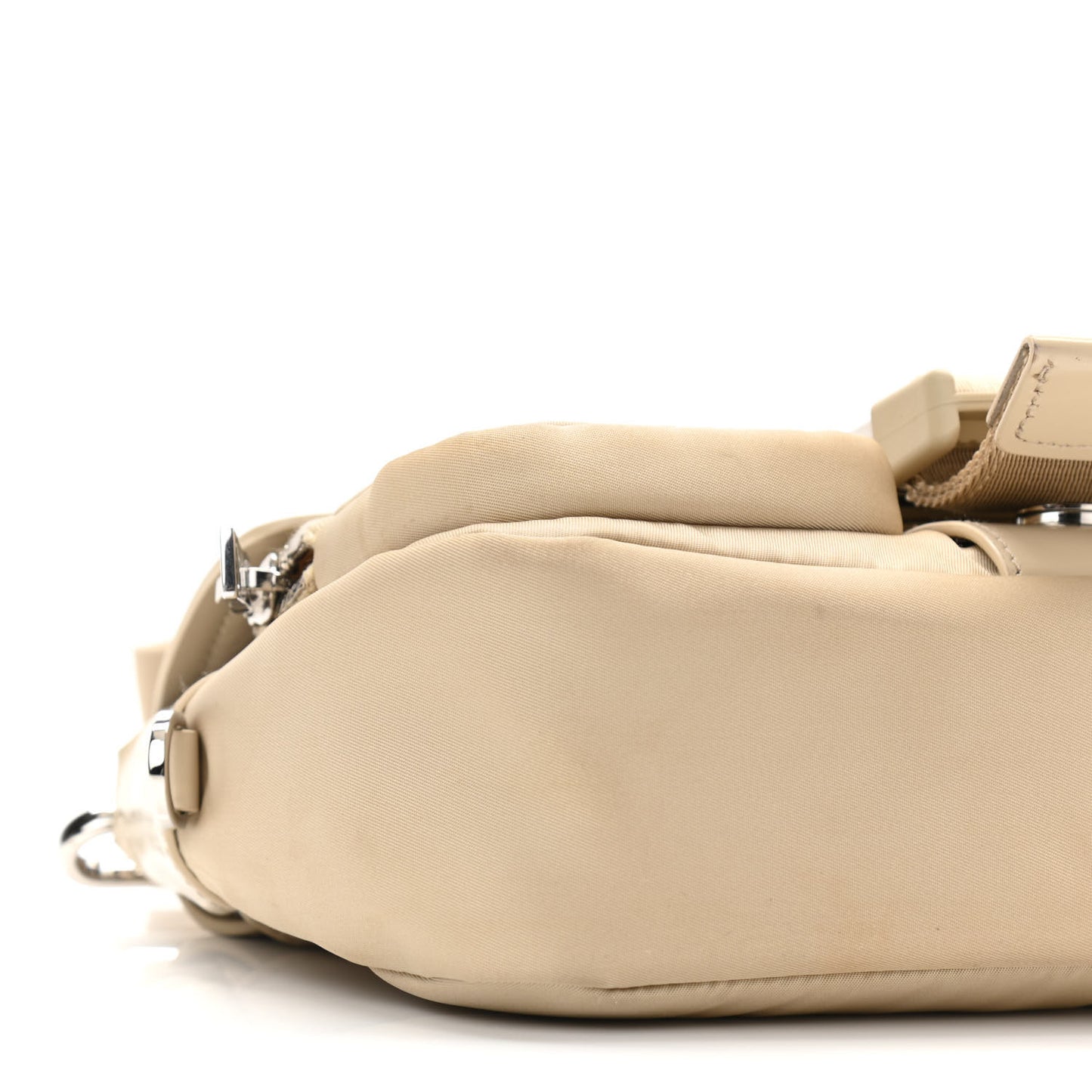 Re-Nylon Spazzolato Double Pocket Buckle Shoulder Bag Deserto
