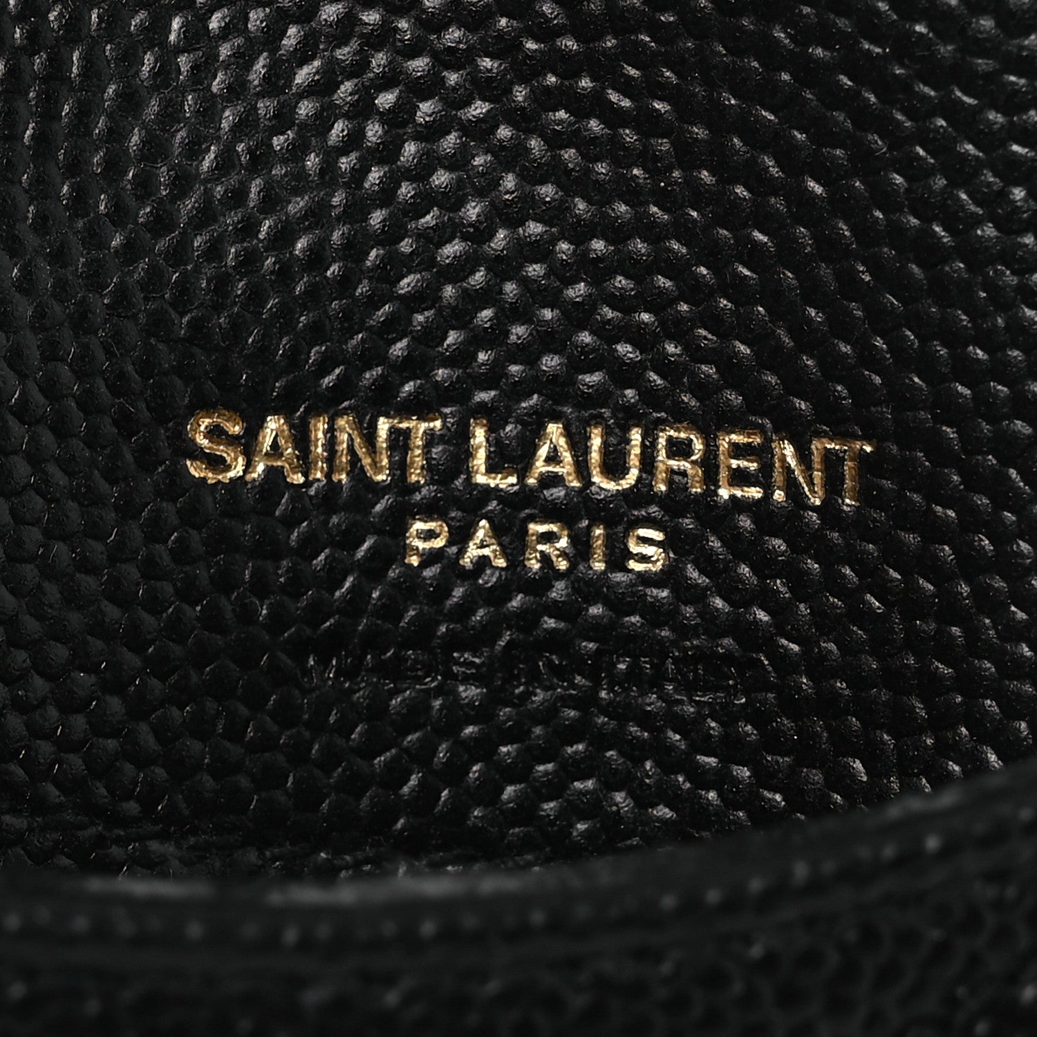 Saint Laurent Grain De Poudre Matelasse Chevron Monogram Compact Wallet Black 5 of 9