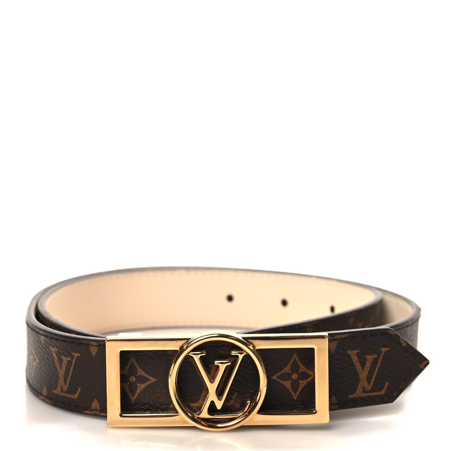Louis Vuitton Monogram Dauphine 25mm Reversible Belt 80 32 Cream 2 of 6