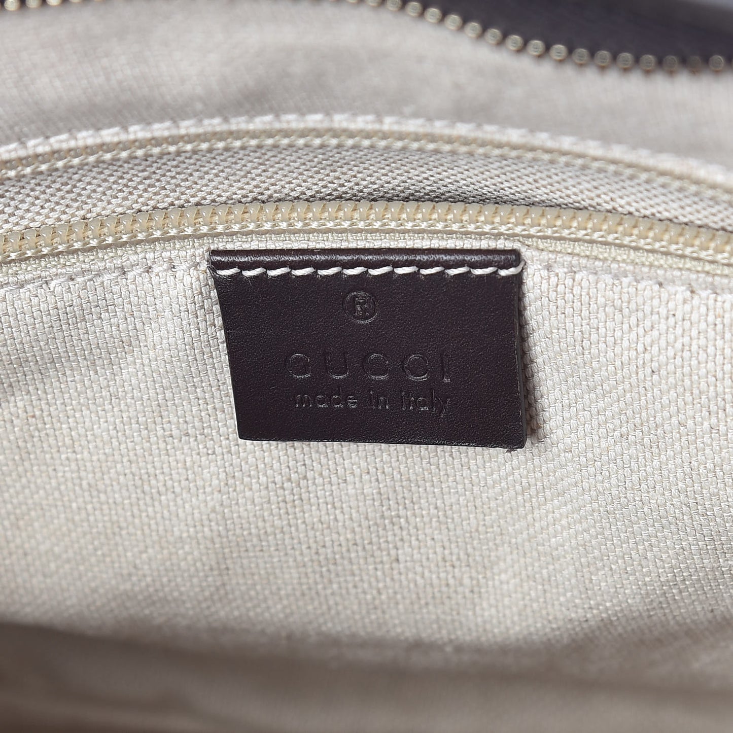 GG Supreme Monogram Small Zippered Tote Dark Brown