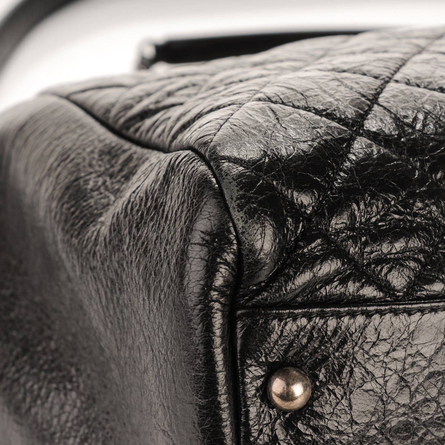 Chanel Glazed Calfskin Quilted Large Tote Black 8 of 8