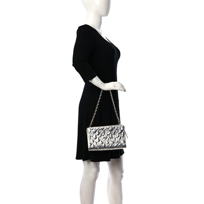 Chanel Metallic Patent Calfskin Lucky Symbols Pochette Silver 2 of 9