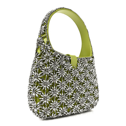 Gucci Calfskin Crystal Small Jackie 1961 Hobo Bag Green 3 of 10