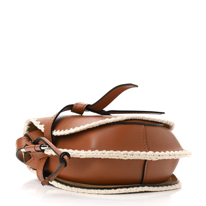 Loewe Calfskin Crochet Trim Small Gate Crossbody Bag Tan 4 of 9