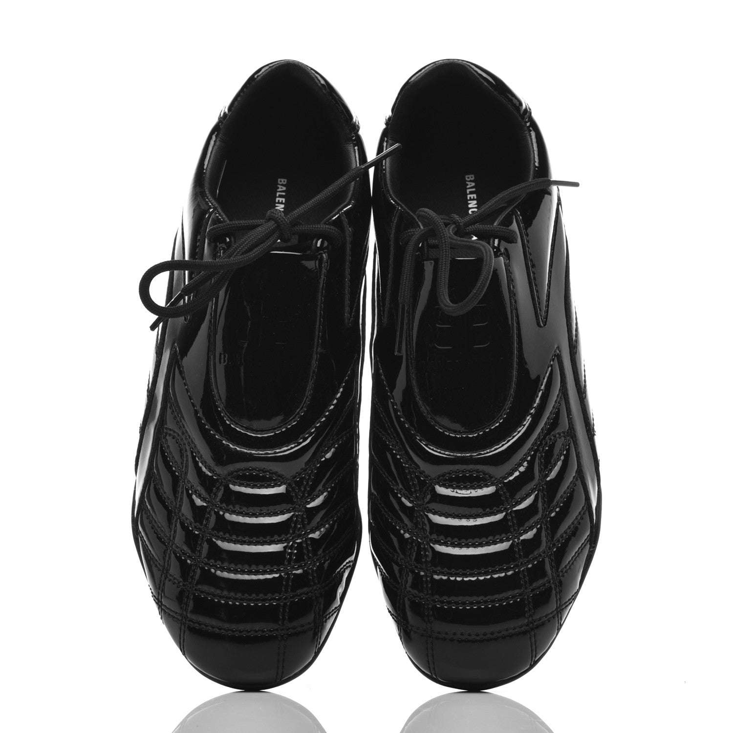 Balenciaga Patent Polyurethane Womens Zen Sneakers 39 Black 6 of 10