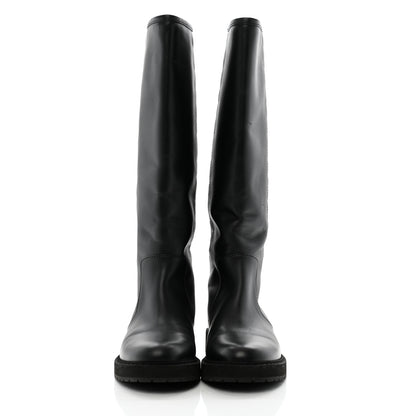 Fendi Vitello Nappa FF Embossed Tall Boots 38 Black 2 of 9