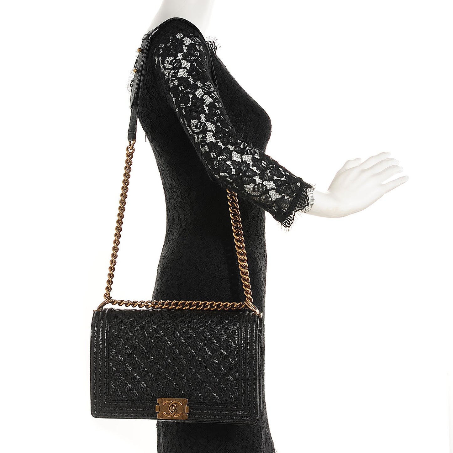 Caviar Quilted New Medium Boy Flap Black