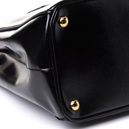 Prada Saffiano Vernice Medium Galleria Double Zip Tote Black 9 of 15