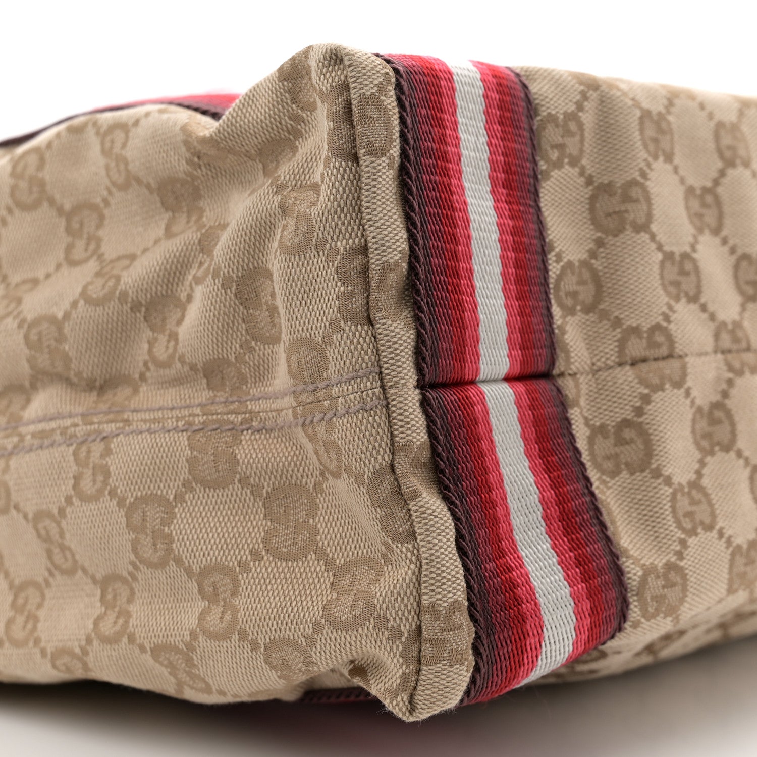 Gucci GG Monogram Medium Web Handle Vertical Tote Red 9 of 10