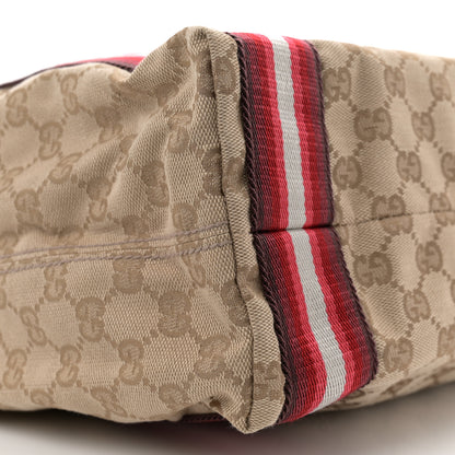 Gucci GG Monogram Medium Web Handle Vertical Tote Red 9 of 10