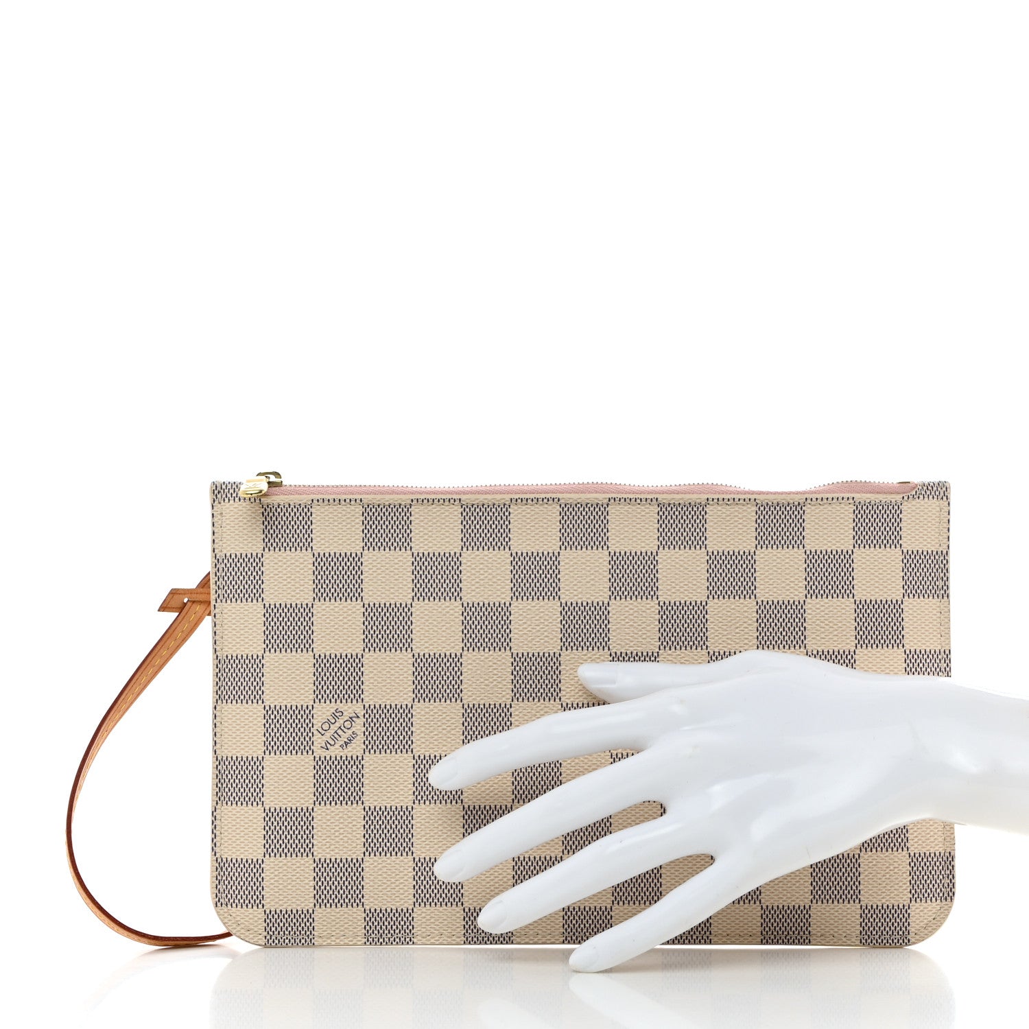 Louis Vuitton Damier Azur Neverfull MM GM Pochette Rose Ballerine 2 of 8