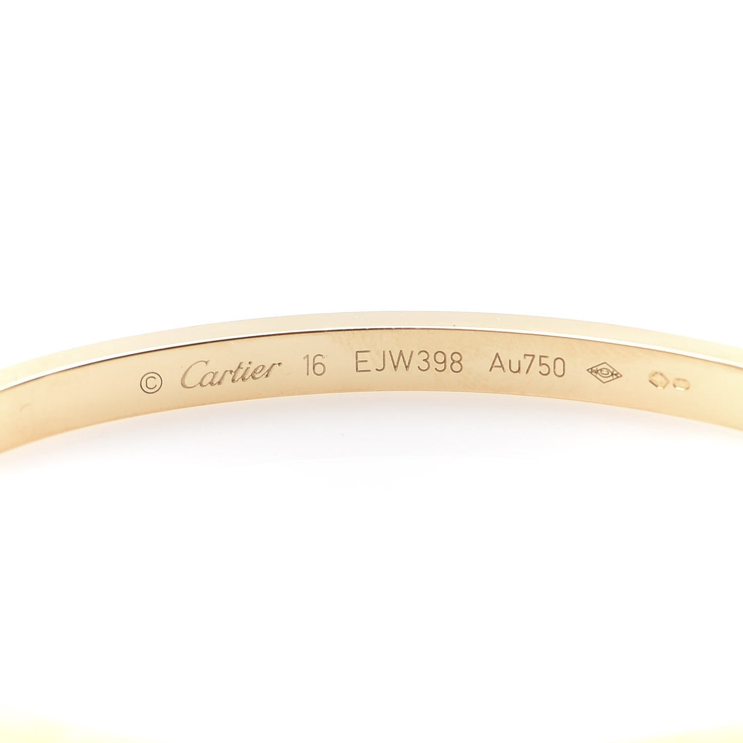 18K Yellow Gold Small LOVE Bracelet 16