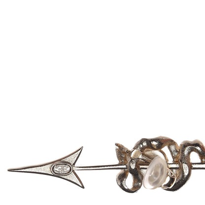 Chanel Crystal Pearl CC Arrow Clip On Earrings Gold 4 of 5