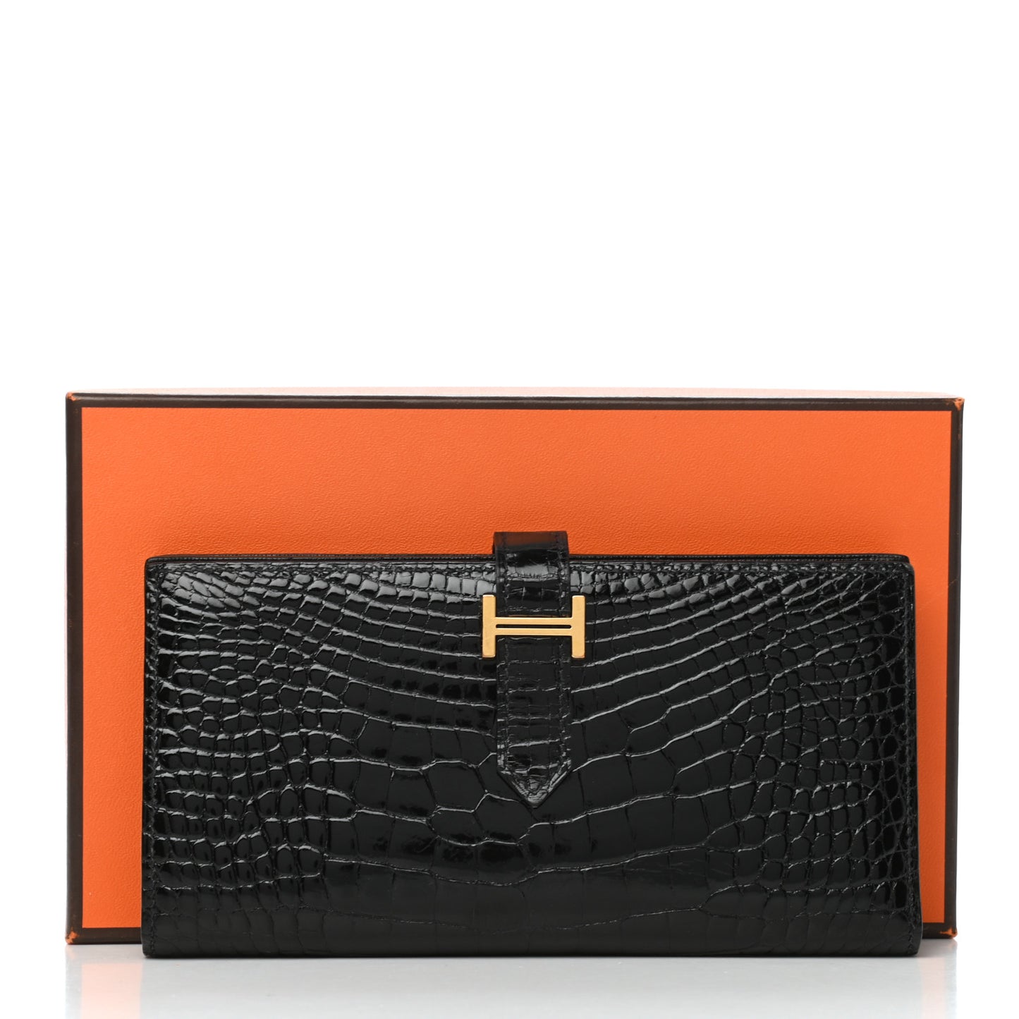 Shiny Alligator Bearn Wallet Black
