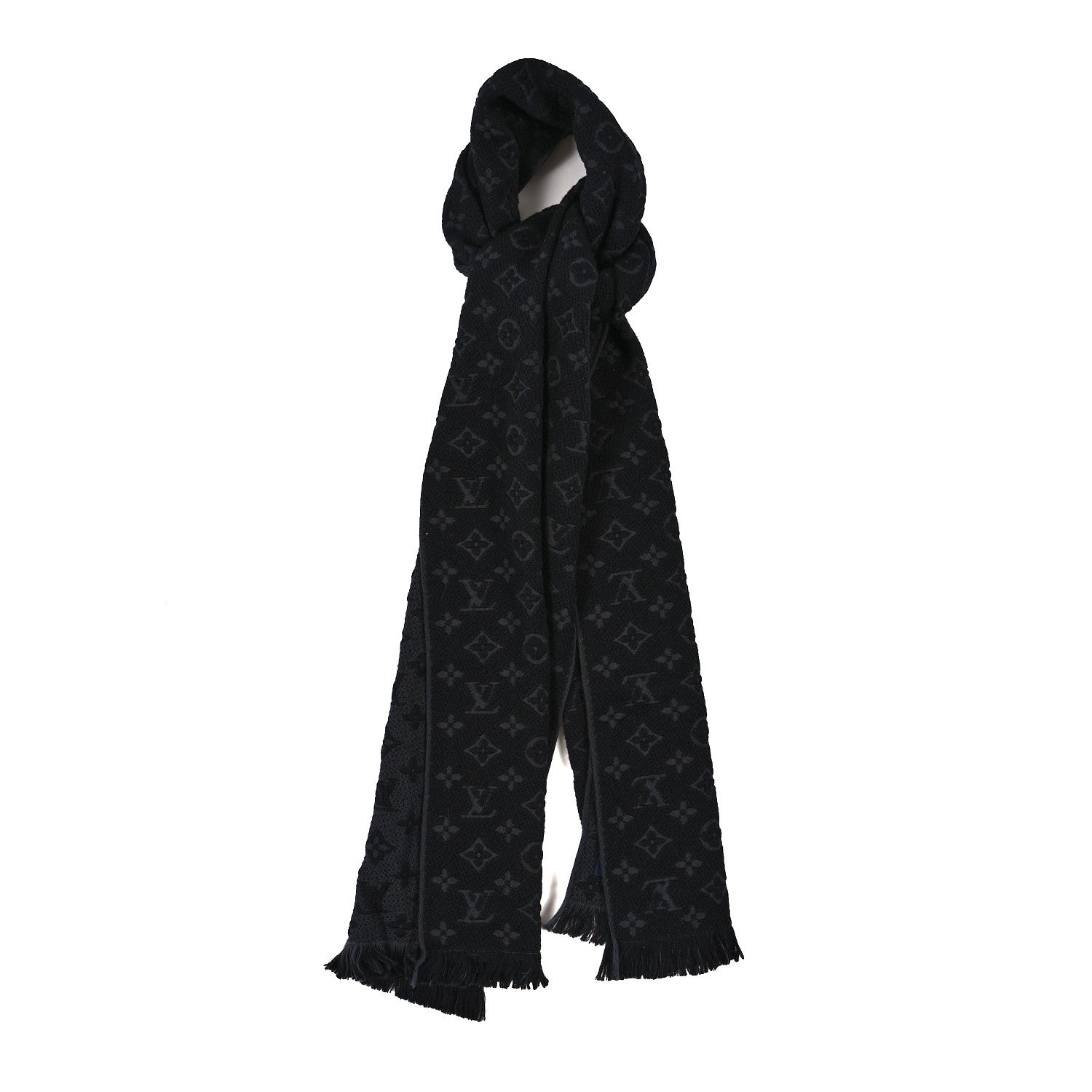 Louis Vuitton Wool Monogram Classic Scarf Black Black 1 of 3