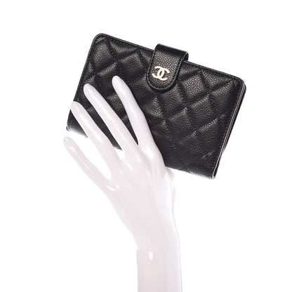 Chanel Caviar Quilted Zipped Pocket Wallet Black 2 of 9