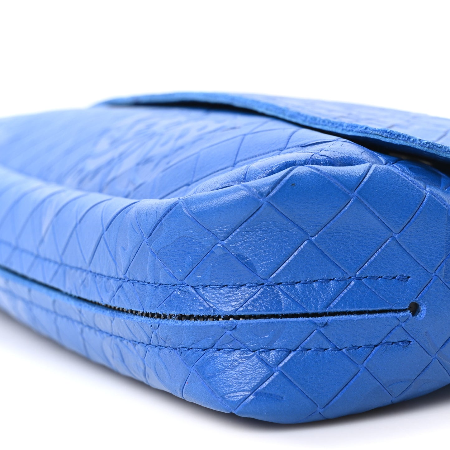 Calfskin Intrecciomirage Embossed Butterfly Small Chain Crossbody Signal Blue