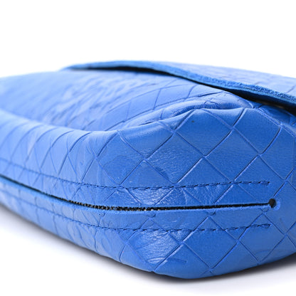 Bottega Veneta Calfskin Intrecciomirage Embossed Butterfly Small Chain Crossbody Signal Blue 10 of 10