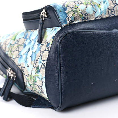 Gucci GG Supreme Monogram Blooms Medium Day Backpack Beige Blue Navy 8 of 10