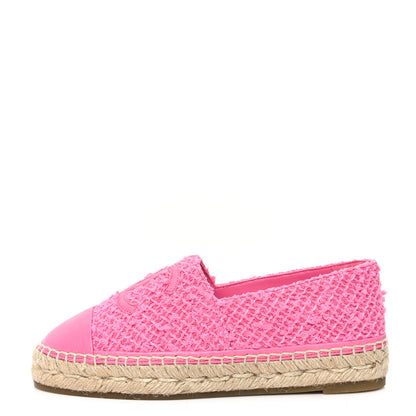 Chanel Tweed Lambskin CC Espadrilles 36 Pink 1 of 10