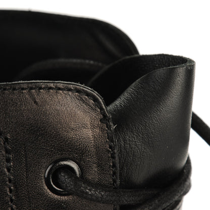 Saint Laurent Smooth Calfskin Studded Strap Rangers Boots 40 Black 8 of 9