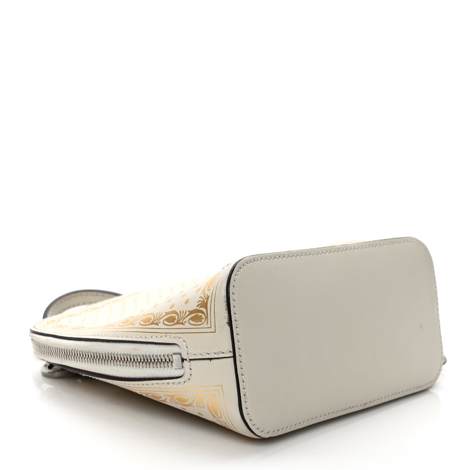 Gucci X SEGA Calfskin GUCCY Stars Mini Dome Shoulder Bag Mystic White Gold 4 of 9