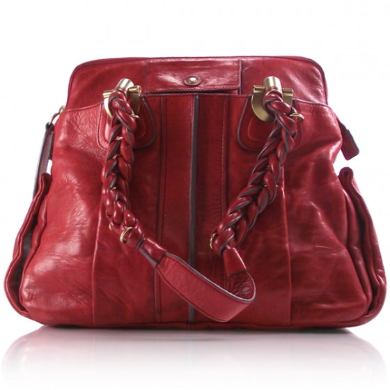 Leather Heloise Satchel Red