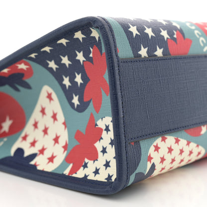 Gucci Coated Canvas Strawberry Stars Childrens Tote Red White Blue 9 of 10