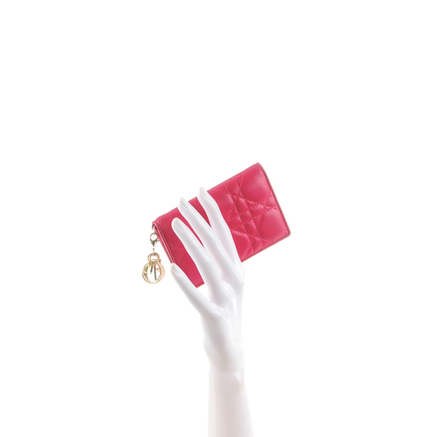 Christian Dior Lambskin Cannage Lady Dior Card Holder Pink 2 of 7
