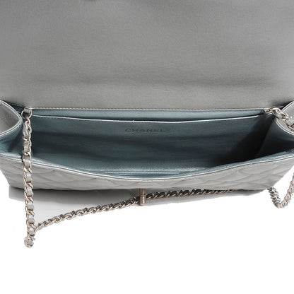 Chanel Lambskin Quilted Clutch With Chain Flap Silver 8 of 8