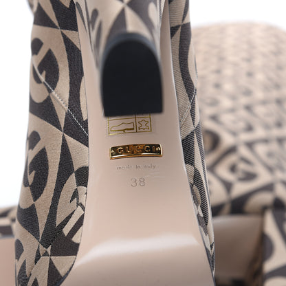 Gucci Fabric G Rhombus Print Platform Boots 38 Beige Cocoa 6 of 8