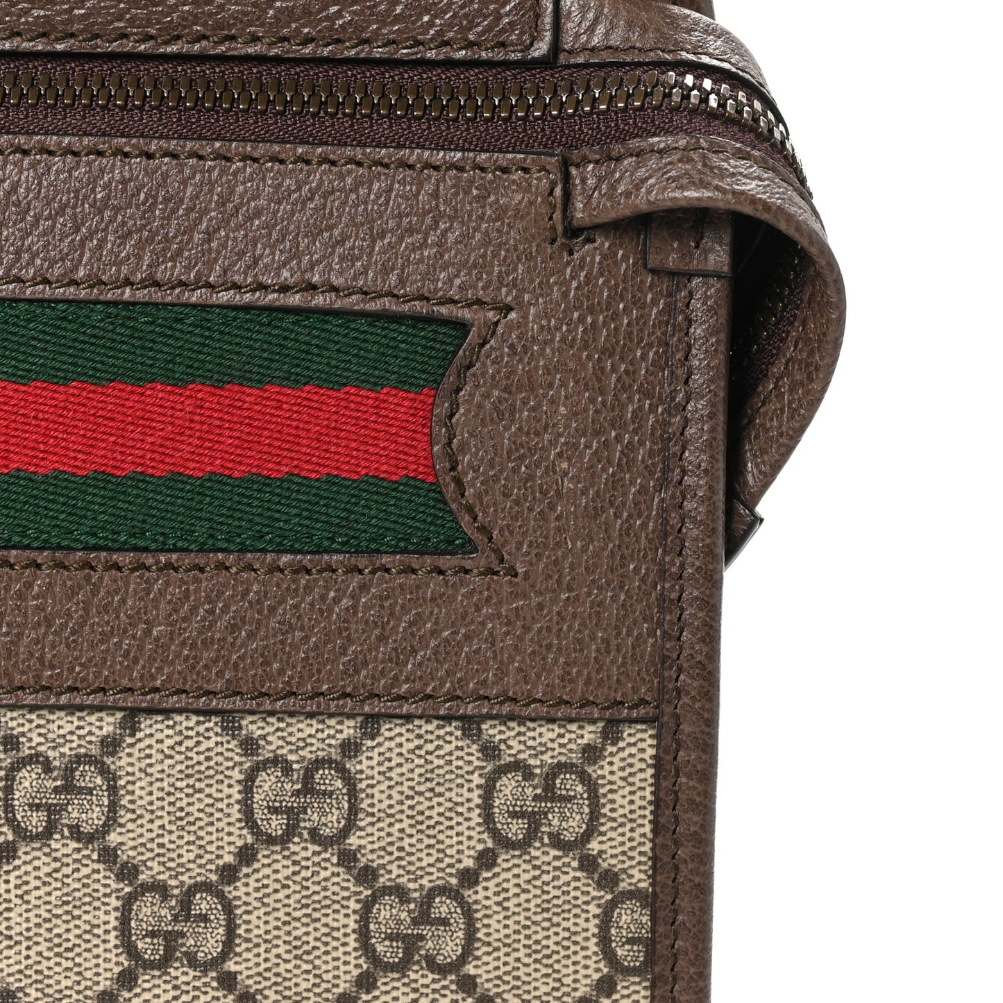 GG Supreme Monogram Textured Calfskin Web Ophidia Documents Holder Beige Ebony New Acero