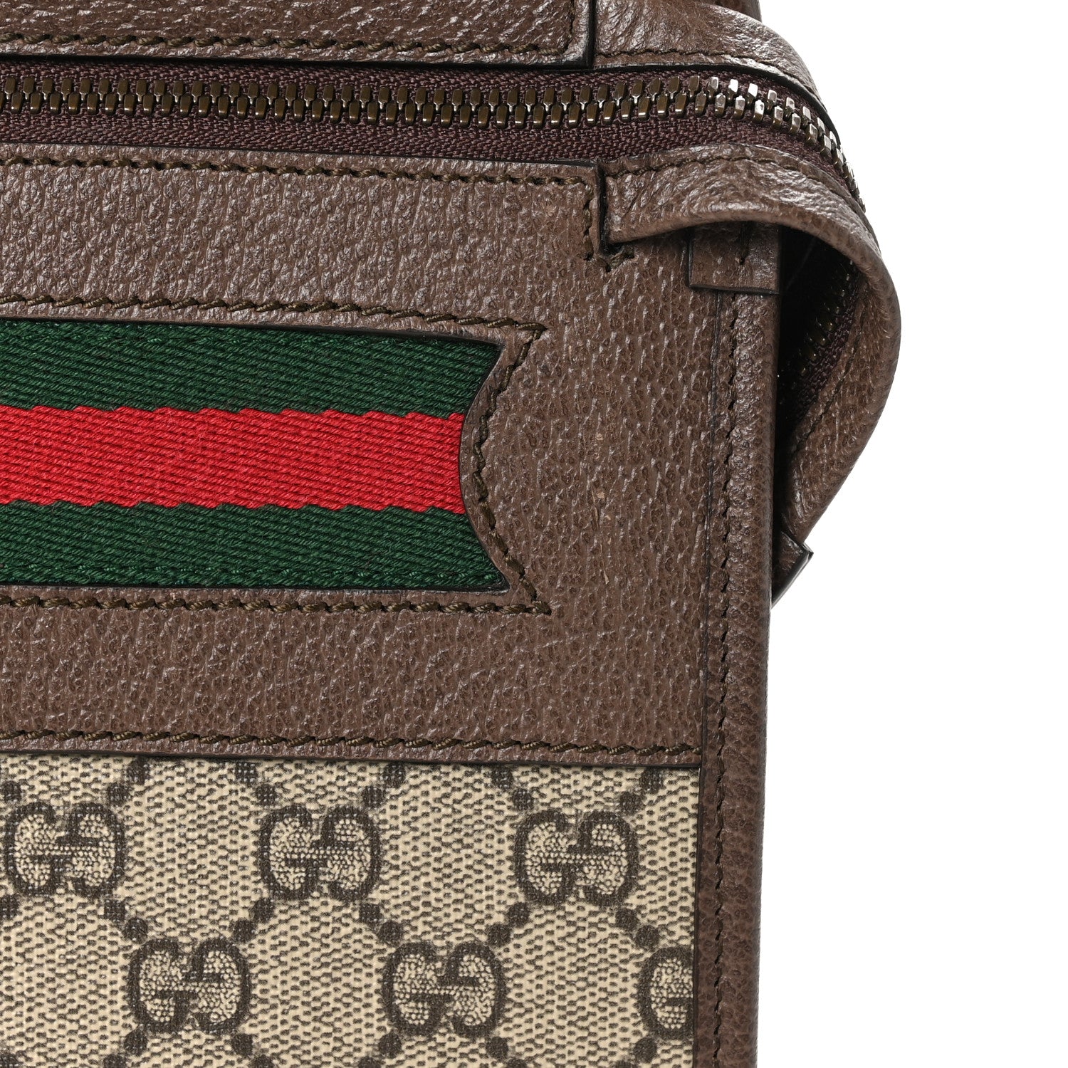 Gucci GG Supreme Monogram Textured Calfskin Web Ophidia Documents Holder Beige Ebony New Acero 11 of 11
