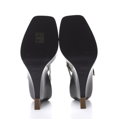 Fendi Glazed Fabric FF Wedge Sandals 36.5 Tobacco Moro 6 of 9