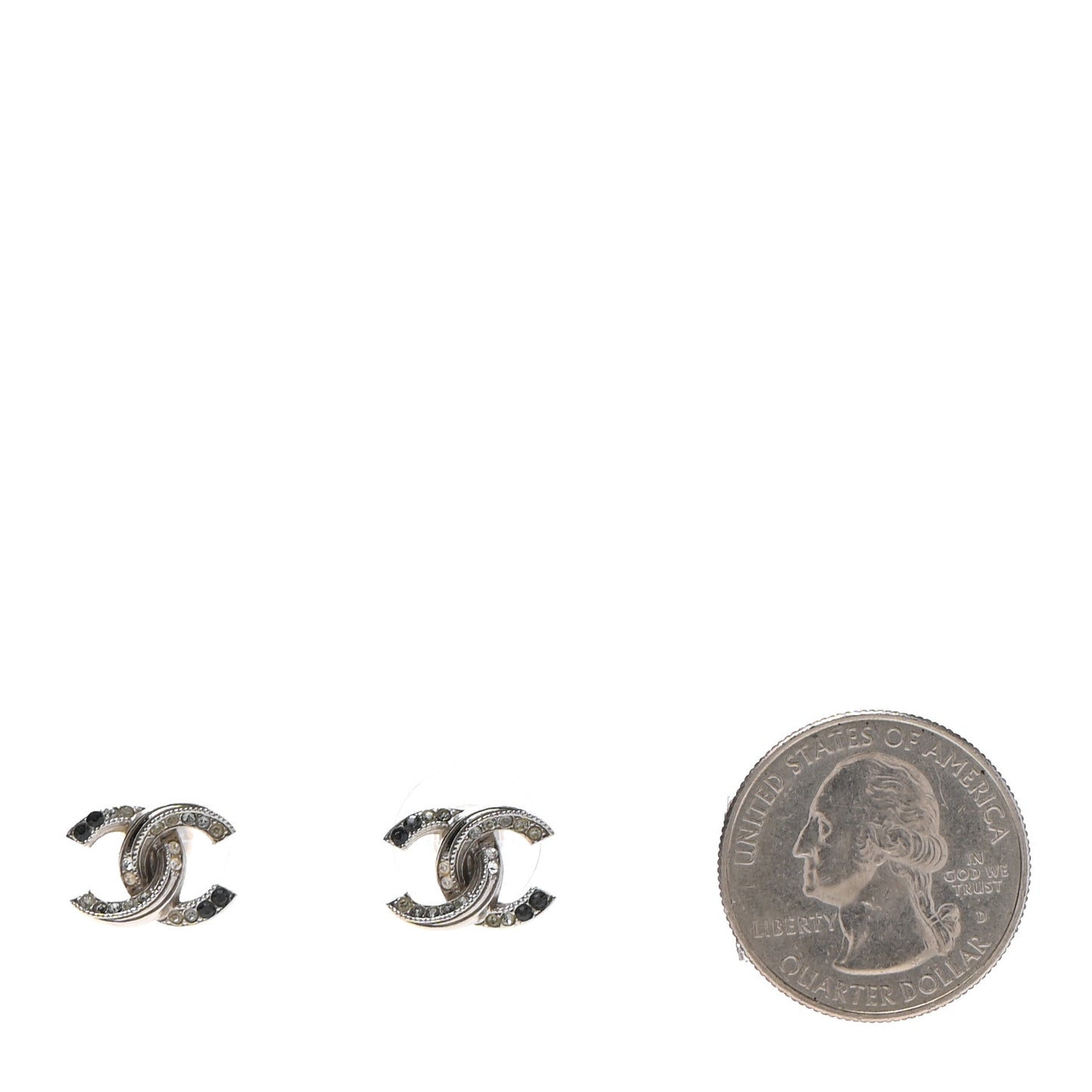 Ruthenium Crystal CC Earrings Silver Black