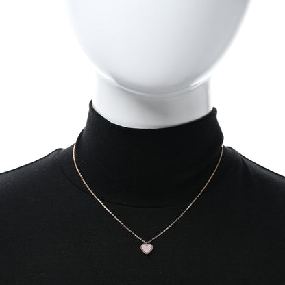 Van Cleef & Arpels 18k Rose Gold Carnelian Sweet Alhambra Heart Pendant Necklace 2 of 5