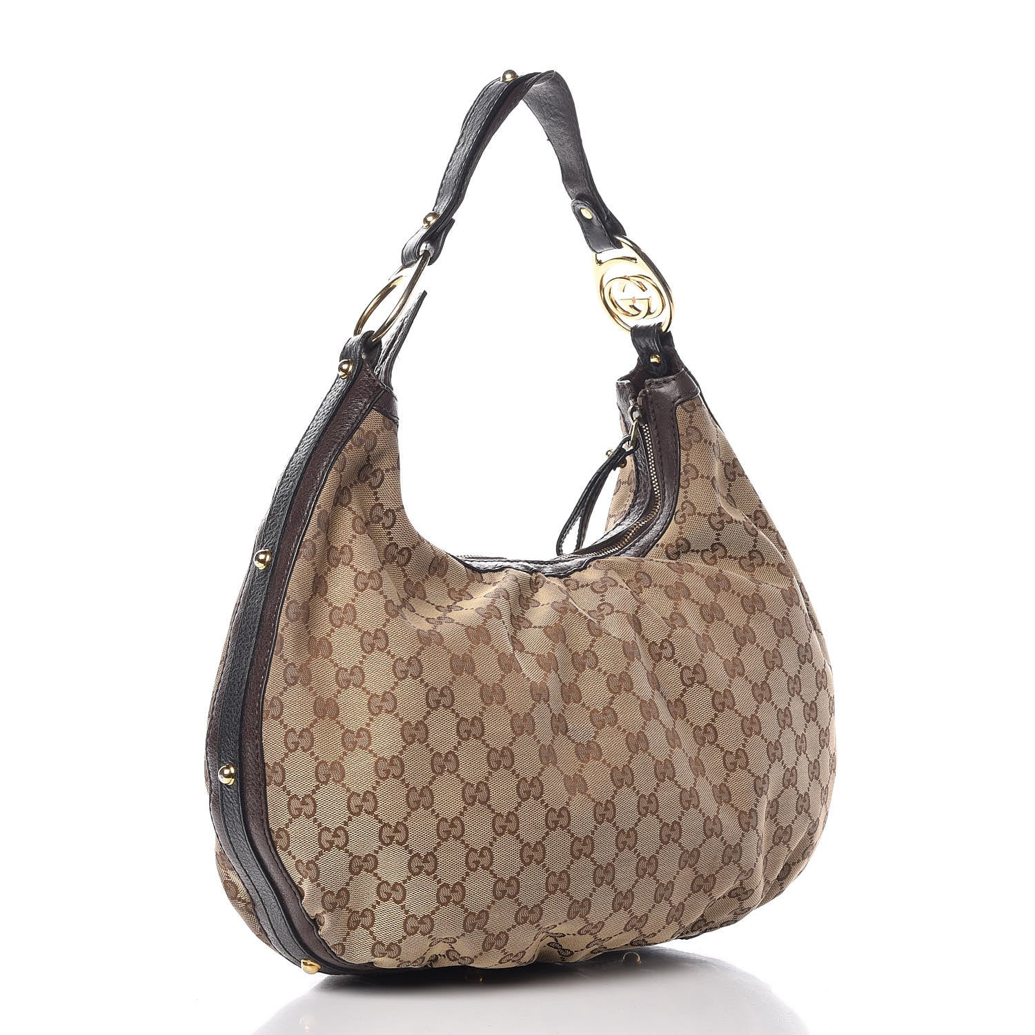 Gucci Monogram Medium Interlocking Hobo Dark Brown 3 of 13