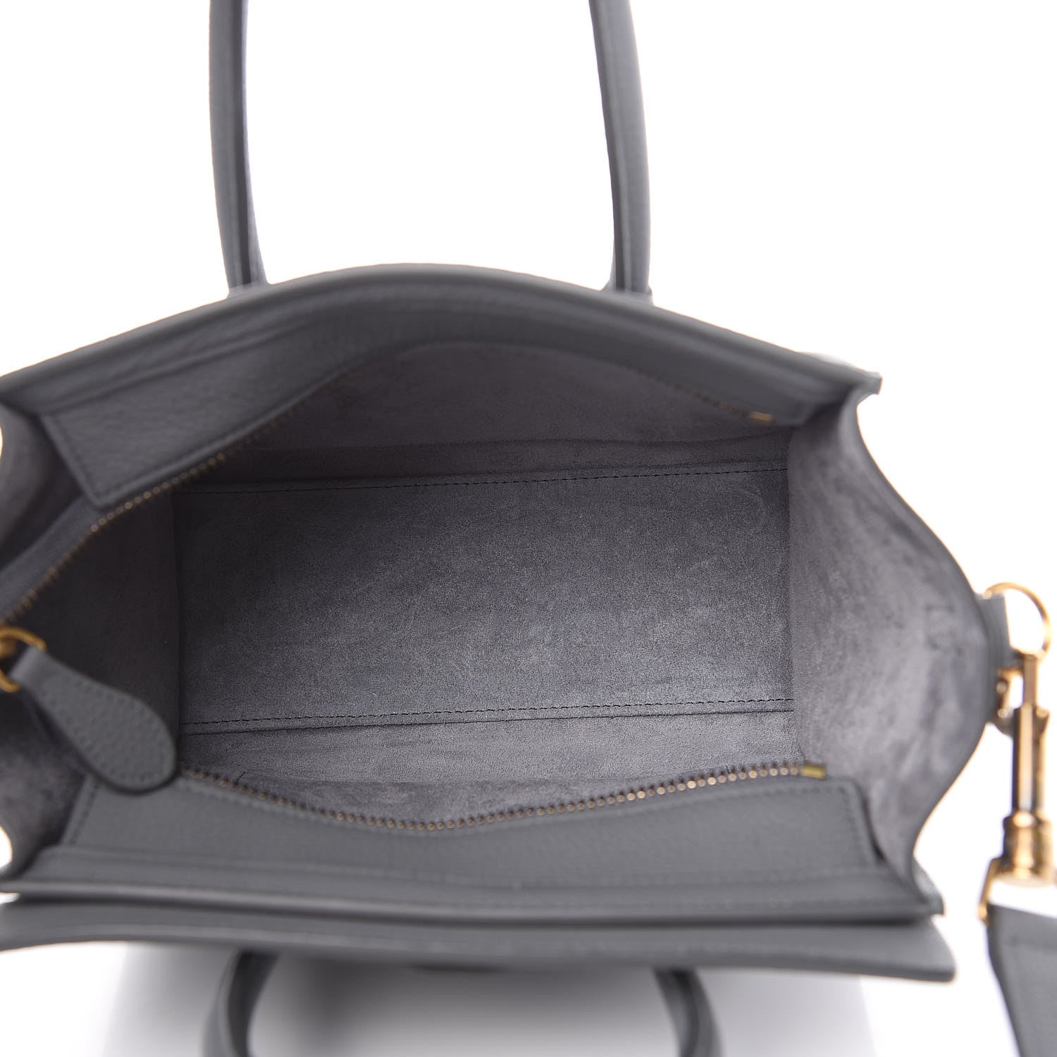 Celine Drummed Calfskin Nano Luggage Kohl 5 of 11