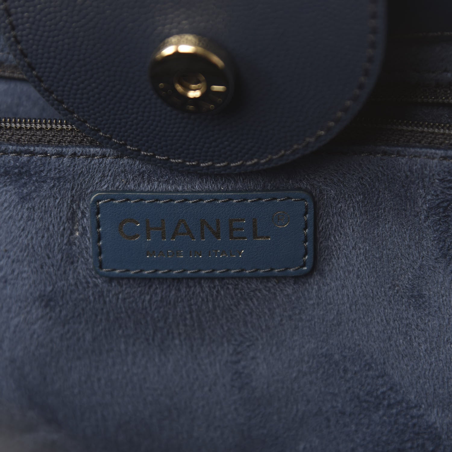 Chanel Caviar Small Studded Deauville Tote Navy 9 of 10