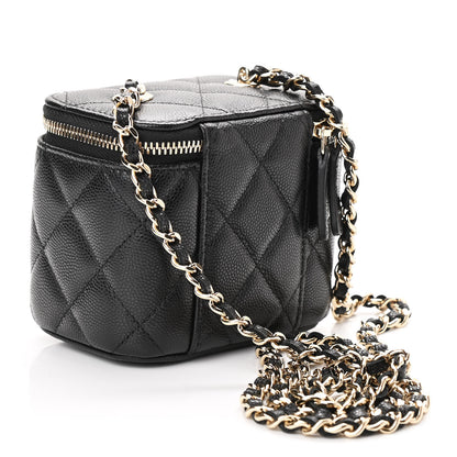 Chanel Caviar Quilted Mini Vanity Case With Chain Black 3 of 12