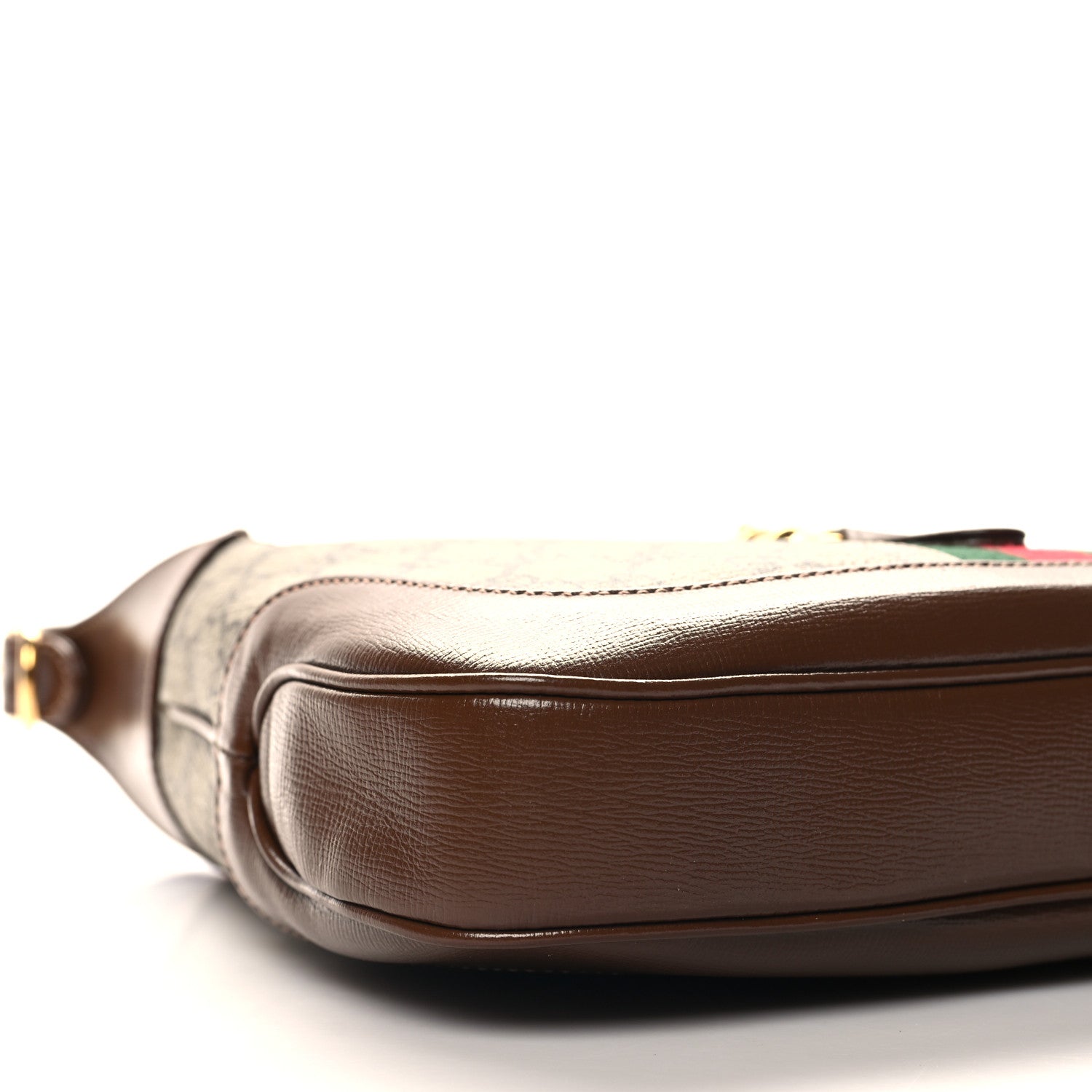 Gucci GG Supreme Monogram Azalea Calfskin Web Small Jackie 1961 Hobo Beige Ebony Brown Sugar 9 of 10