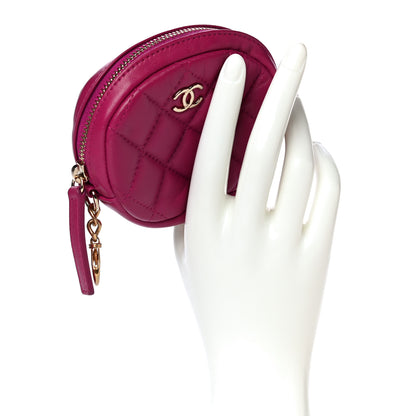 Chanel Lambskin Quilted Zip Around Classic Coin Purse Pink 2 of 8