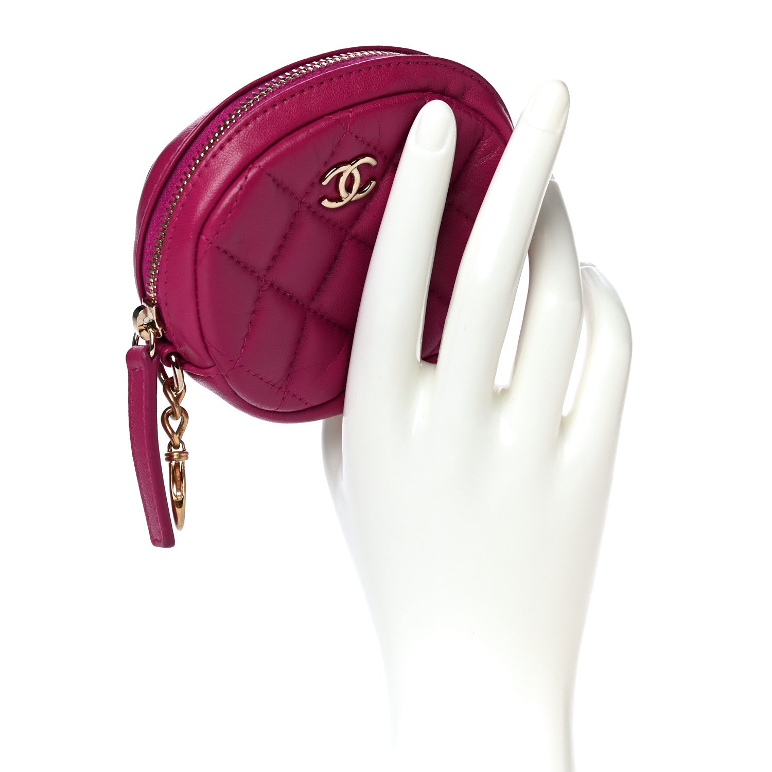 Chanel Lambskin Quilted Zip Around Classic Coin Purse Pink 2 of 8