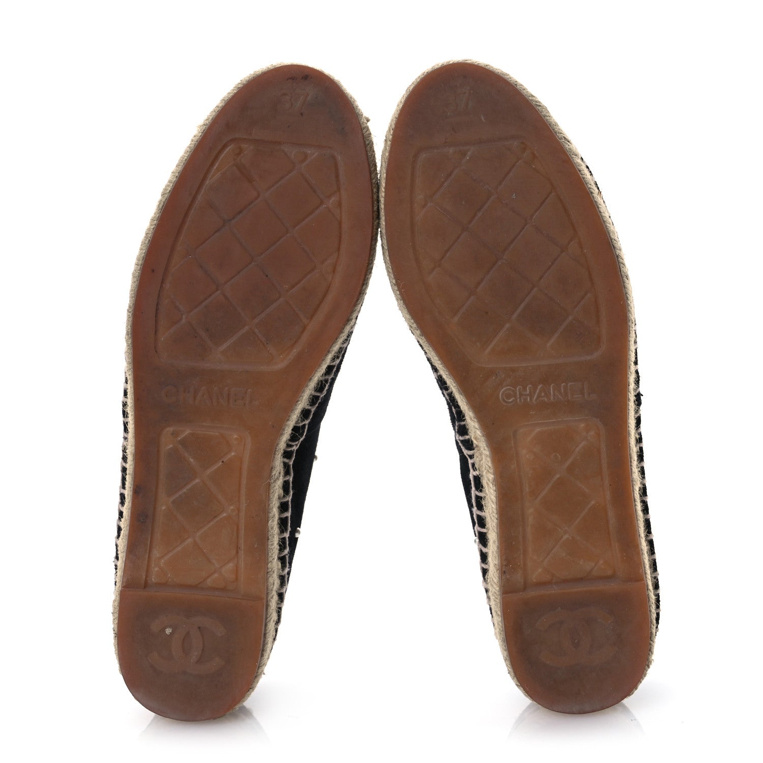 Chanel Suede Pearl CC Espadrilles 37 Black 7 of 12