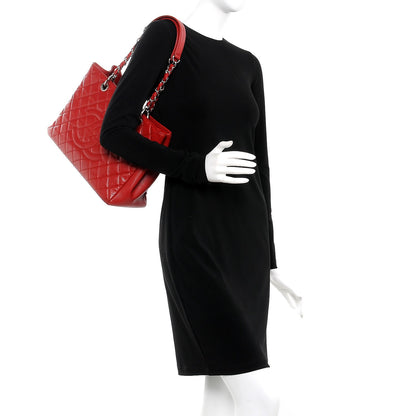 Chanel Caviar Quilted Grand Shopping Tote GST Red 2 of 18