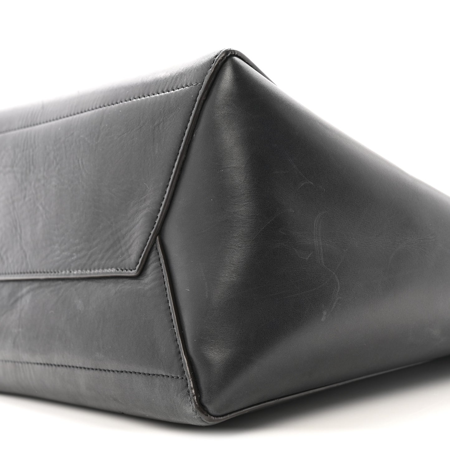 Soft Grained Calfskin Sangle Bucket Bag Black