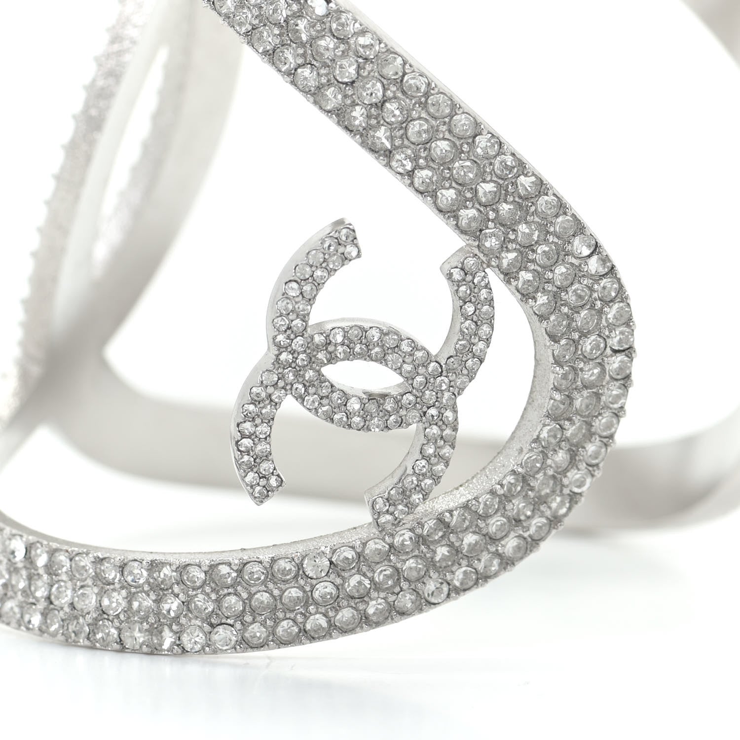 Chanel Crystal CC Cuff Silver 5 of 6